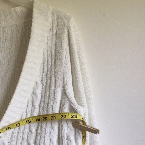 Sonoma Oversized Soft V-Neck Sweater, off-white, labeled size XL - Picture 7 of 8